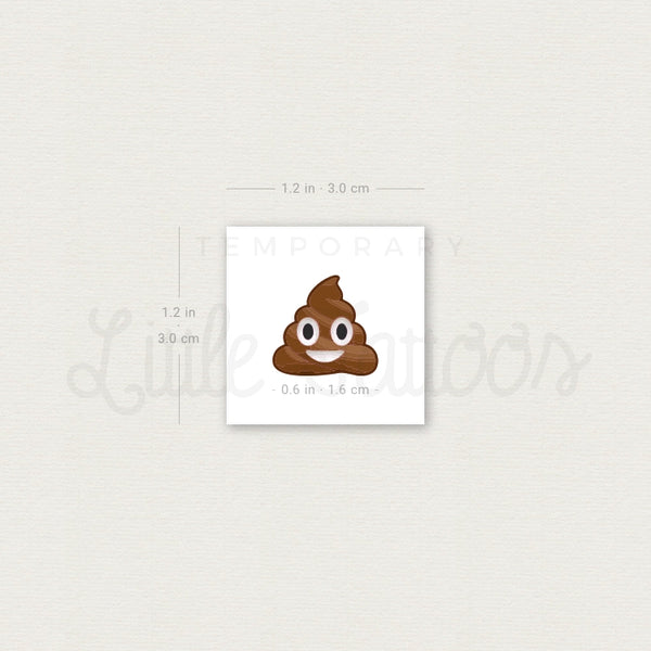 Poo Emoji Temporary Tattoo - Set of 3