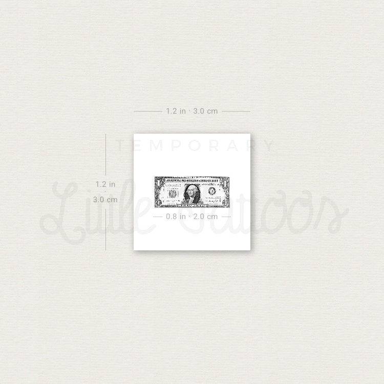 Dollar Bill Temporary Tattoo - Set of 3