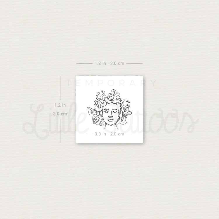 Tatuaje temporal pequeño de Medusa - Juego de 3