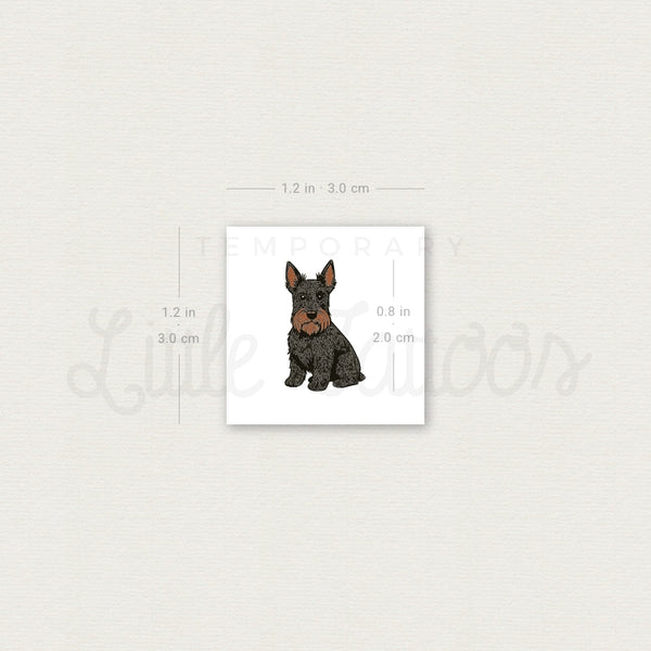 Little Scottish Terrier Temporary Tattoo - Set of 3