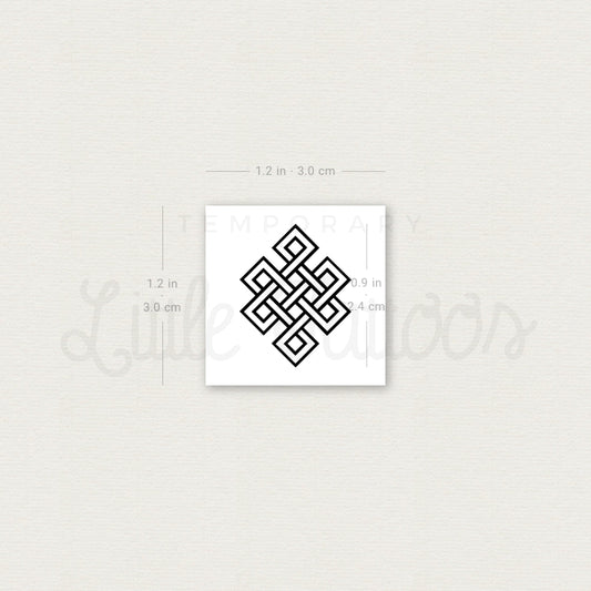 Small Endless Knot Temporary Tattoo - Set of 3