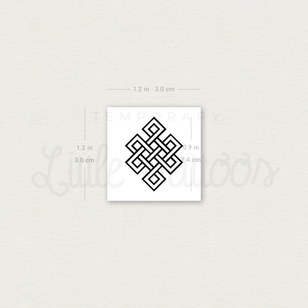 Small Endless Knot Temporary Tattoo - Set of 3