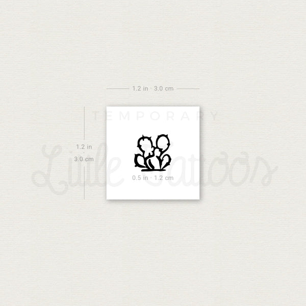Opuntia Cactus Temporary Tattoo - Set of 3