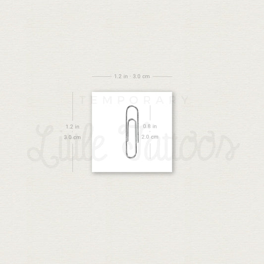 Realistic Paper Clip Temporary Tattoo - Set of 3