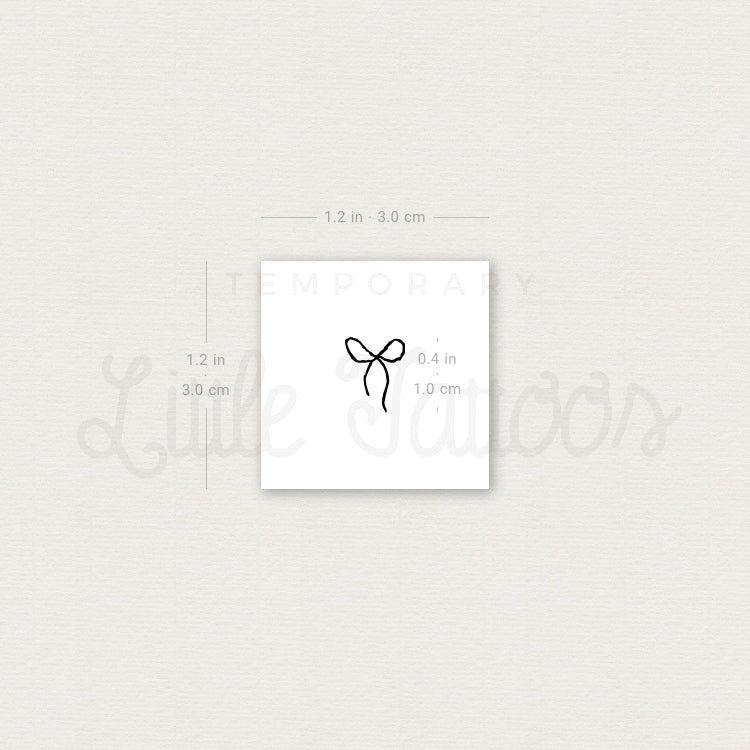 Tiny Black Bow Temporary Tattoo - Set of 3