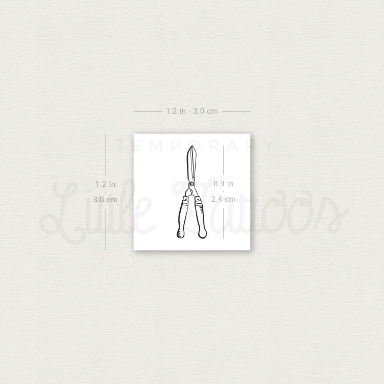 Hedge Shears Temporary Tattoo - Set of 3