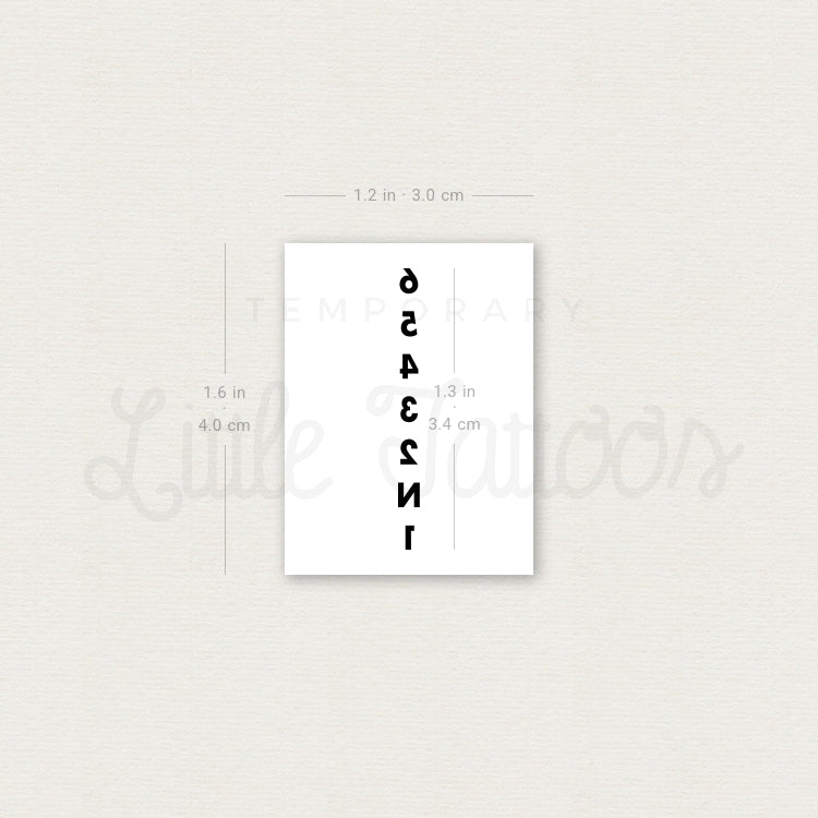 1N23456 Temporary Tattoo - Set of 3