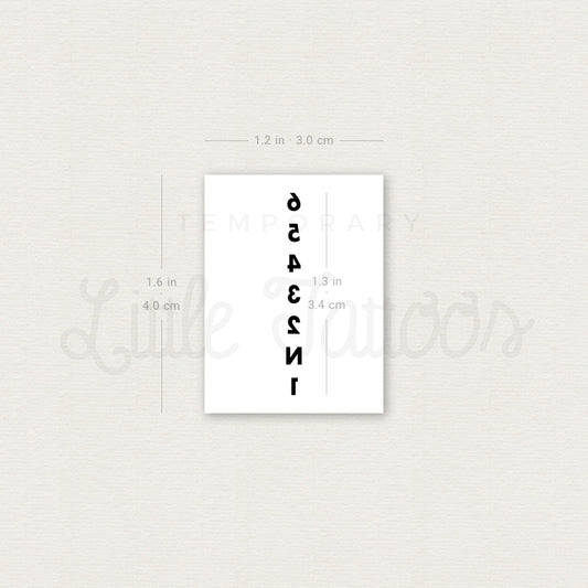 1N23456 Temporary Tattoo - Set of 3