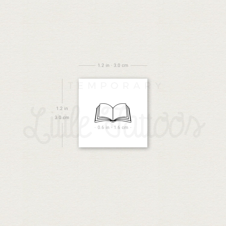 Open Book Temporary Tattoo - Set of 3