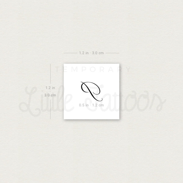 Letter P Script Temporary Tattoo - Set of 3