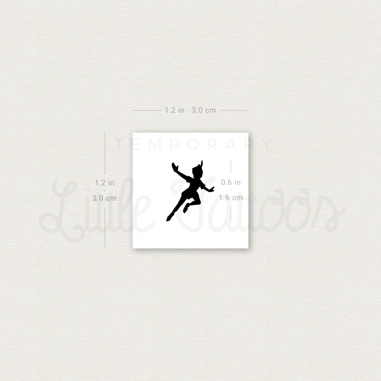 Peter Pan Silhouette Temporary Tattoo - Set of 3