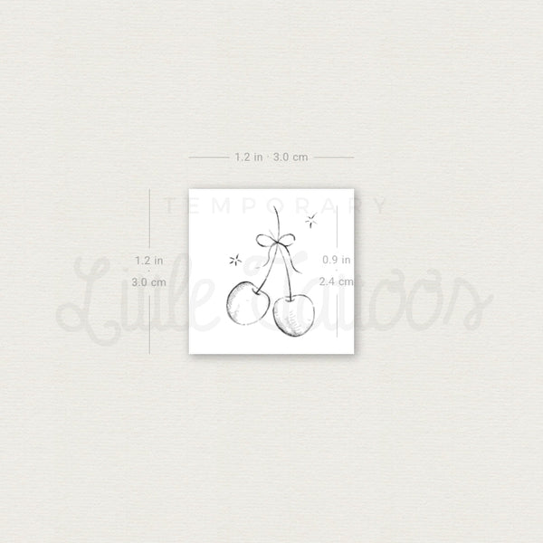 Cherries By Stefano Mazza Temporary Tattoo - Set of 3