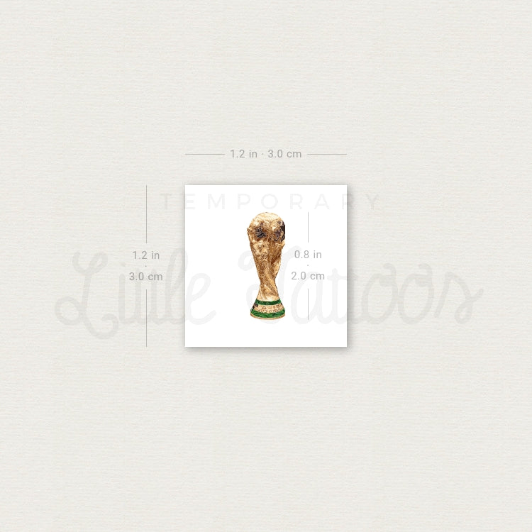 Tatuaje temporal del trofeo de la Copa del Mundo - Juego de 3