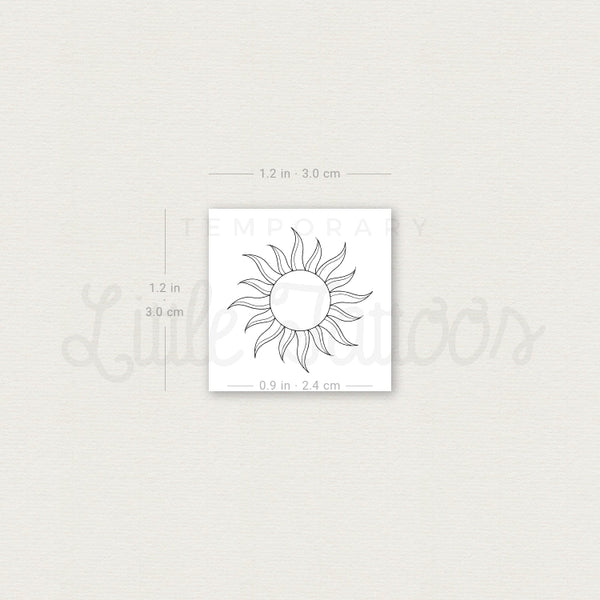 Small Sun By 1991.ink Temporary Tattoo - Set of 3