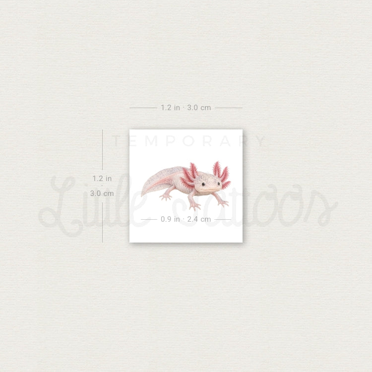 Watercolot Axolotl Temporary Tattoo - Set of 3