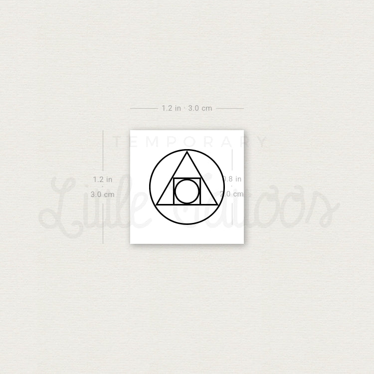 Philosopher's Stone Symbol Temporary Tattoo - Set of 3