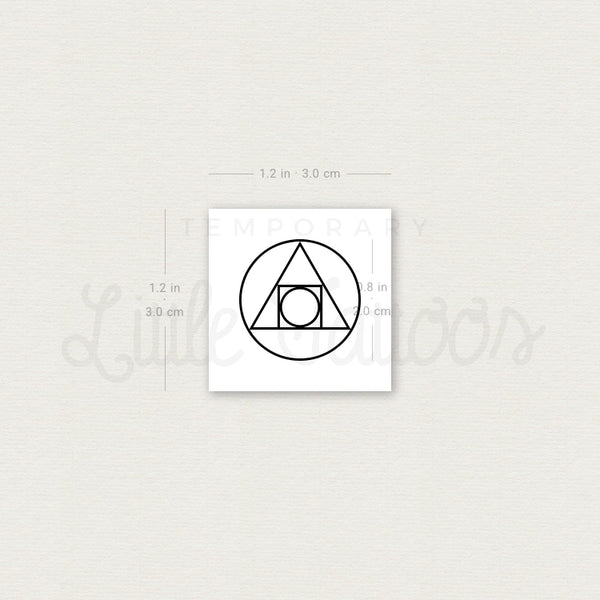 Philosopher's Stone Symbol Temporary Tattoo - Set of 3