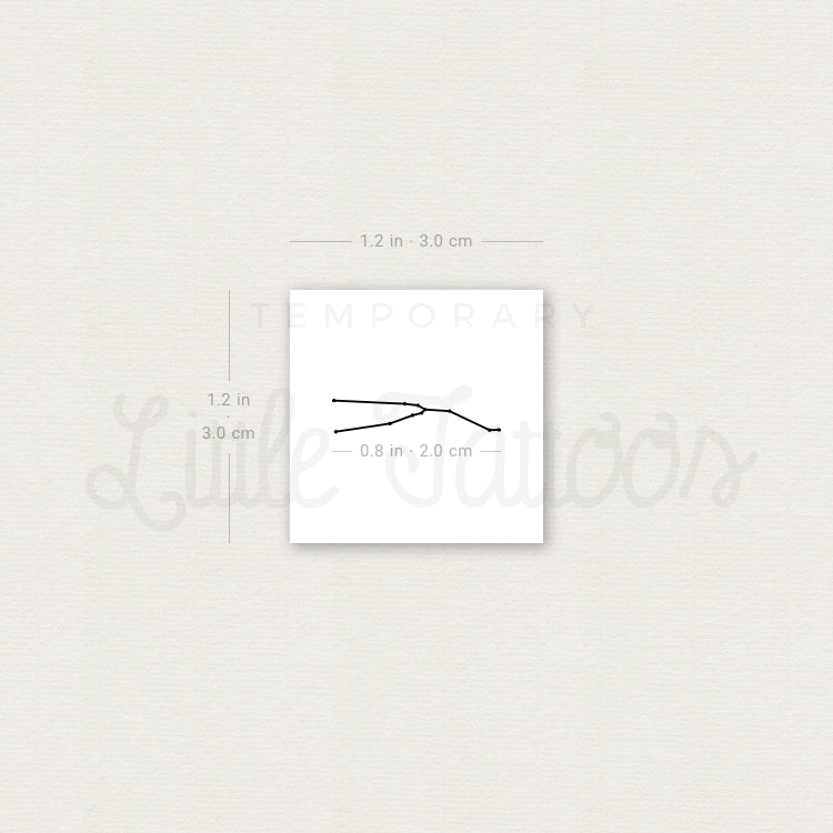 Tiny Taurus Constellation Temporary Tattoo - Set of 3