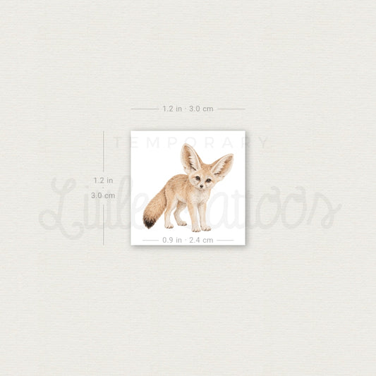 Fennec Fox Temporary Tattoo - Set of 3