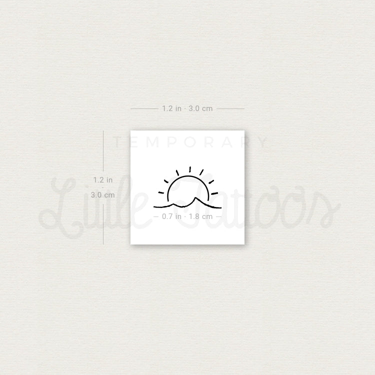 Tatuaje temporal de sol y mar (juego de 3)