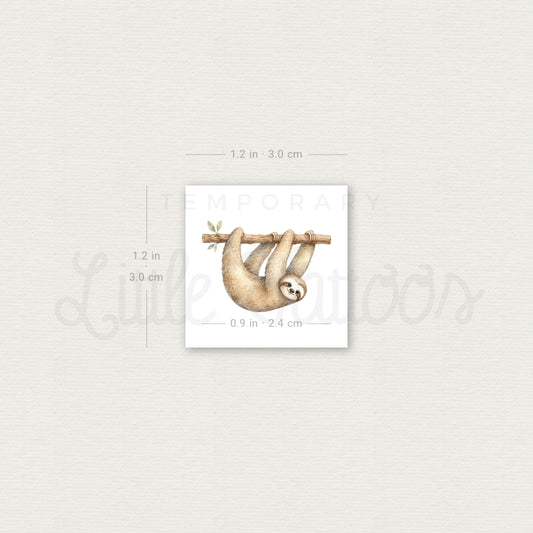 Watercolor Sloth Temporary Tattoo - Set of 3