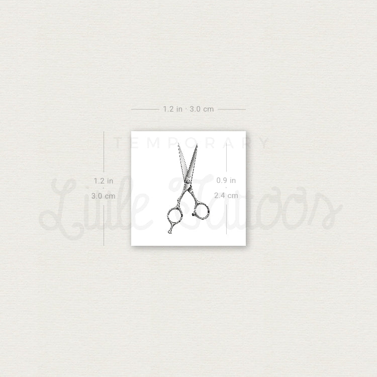 Hairdressing Scissors Temporary Tattoo - Set of 3