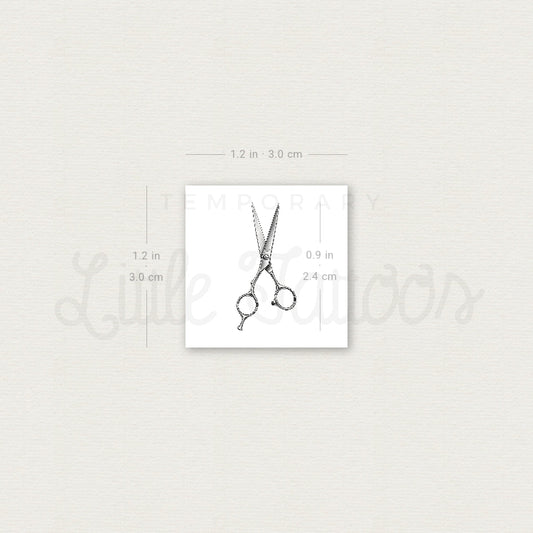 Hairdressing Scissors Temporary Tattoo - Set of 3