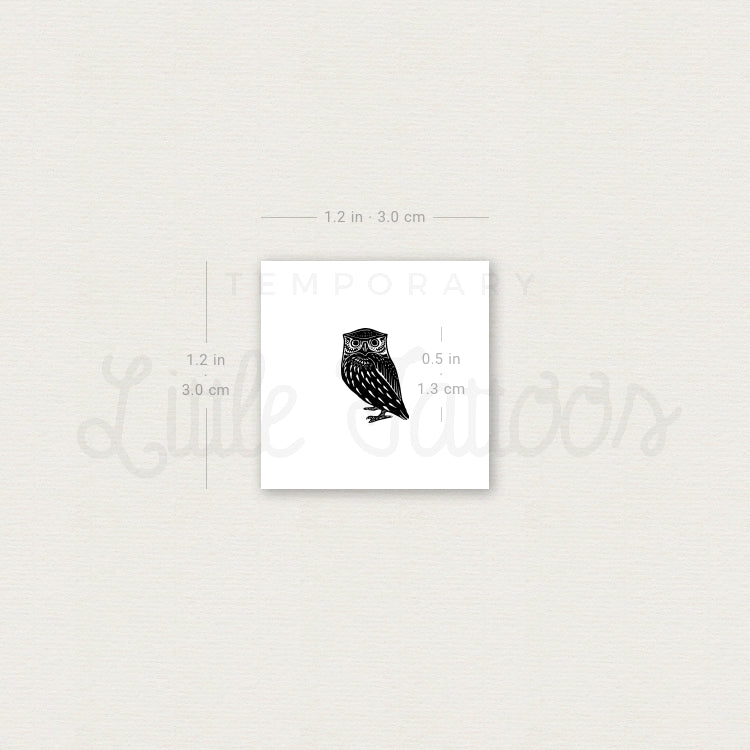 Tiny Owl Temporary Tattoo - Set of 3