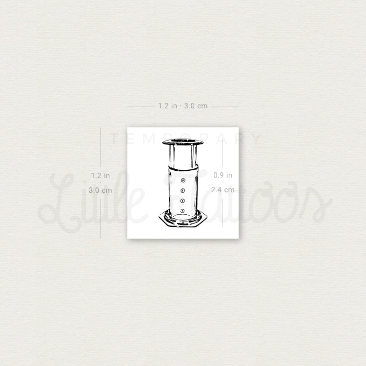 Aeropress Manual Coffeemaker Temporary Tattoo - Set of 3