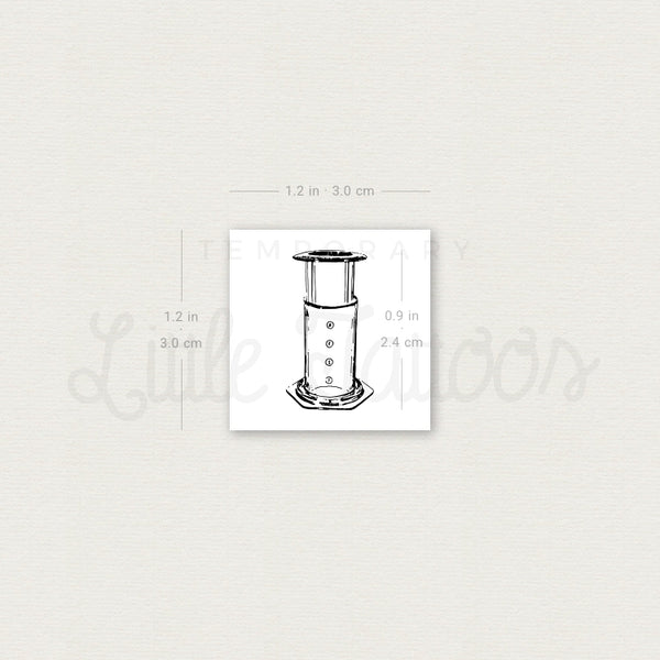 Aeropress Manual Coffeemaker Temporary Tattoo - Set of 3
