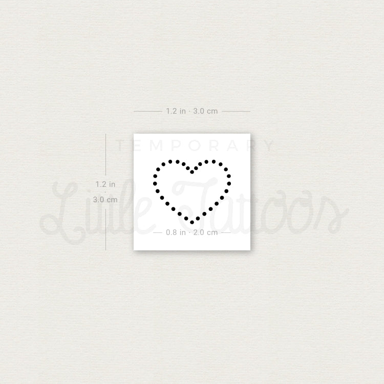 Dotted Heart Temporary Tattoo - Set of 3