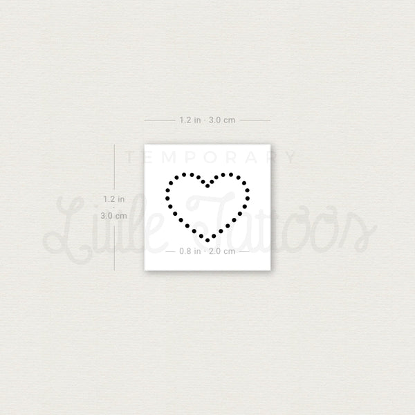 Dotted Heart Temporary Tattoo - Set of 3