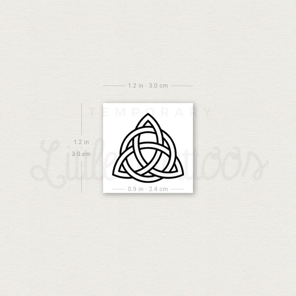 Small Interlaced Trinity Knot Temporary Tattoo - Set of 3