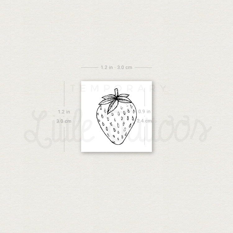Strawberry Temporary Tattoo - Set of 3