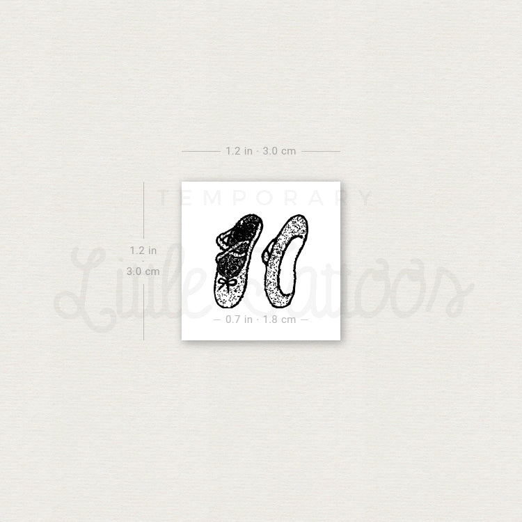 Little Ballet Shoes Temporary Tattoo - Set of 3