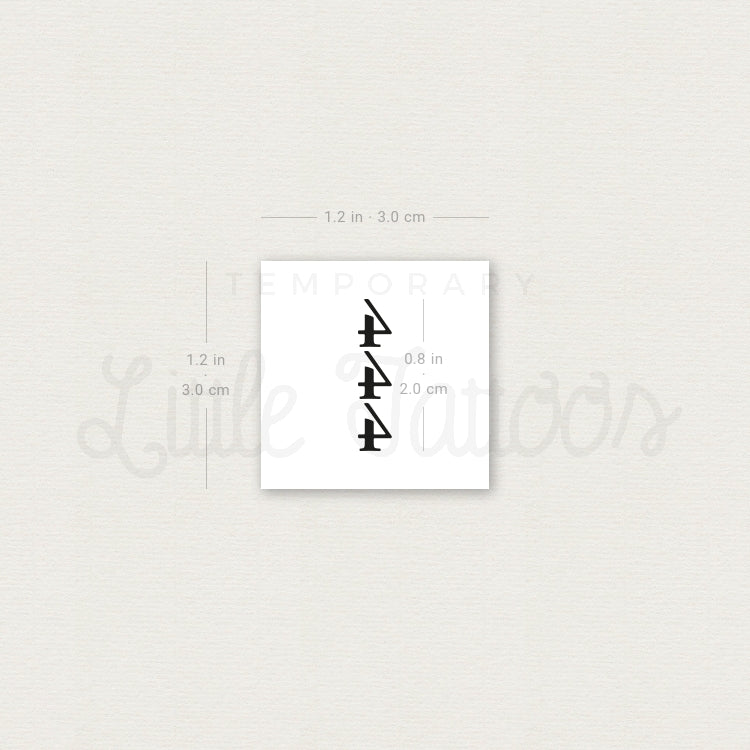 Vertical 444 Temporary Tattoo - Set of 3