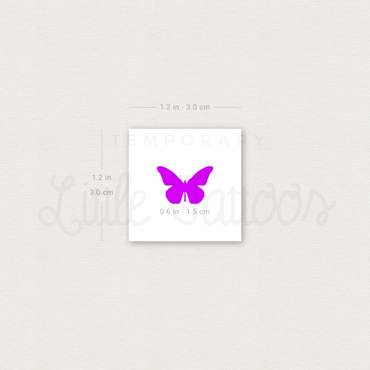 Purple Butterfly Temporary Tattoo - Set of 3