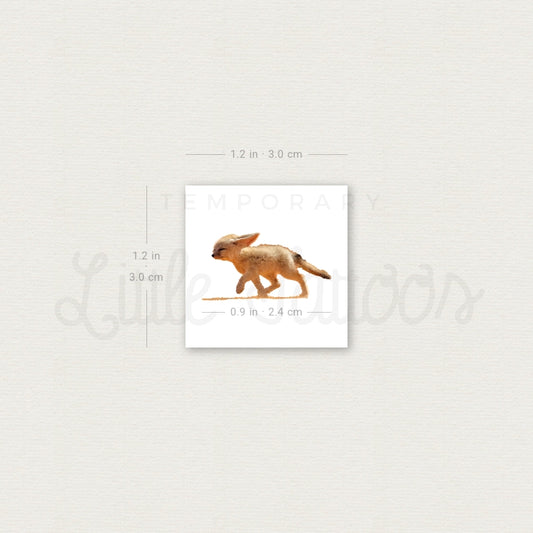 Walking Fennec Fox Temporary Tattoo - Set of 3