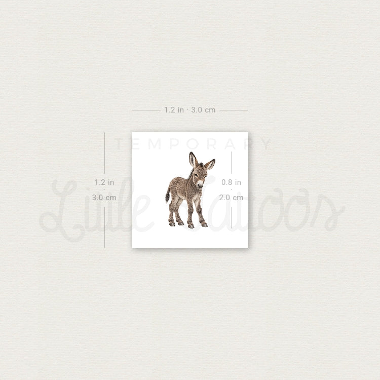 Baby Donkey Temporary Tattoo - Set of 3