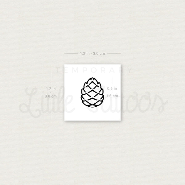 Tiny Pinecone Temporary Tattoo - Set of 3