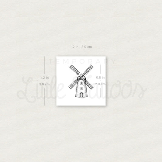 Windmill Temporary Tattoo - Set of 3
