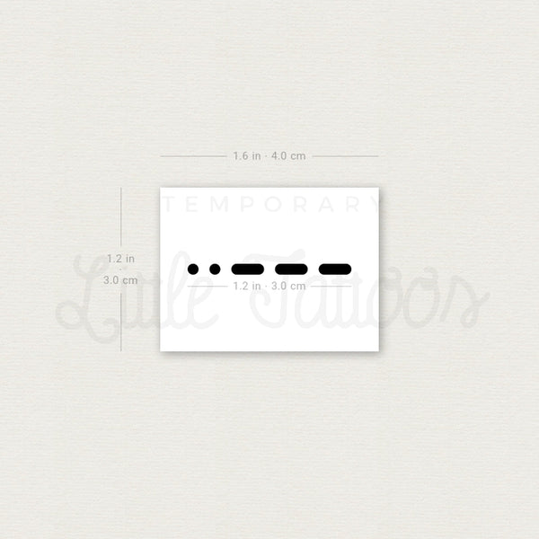 Morse Code 8 Temporary Tattoo - Set of 3