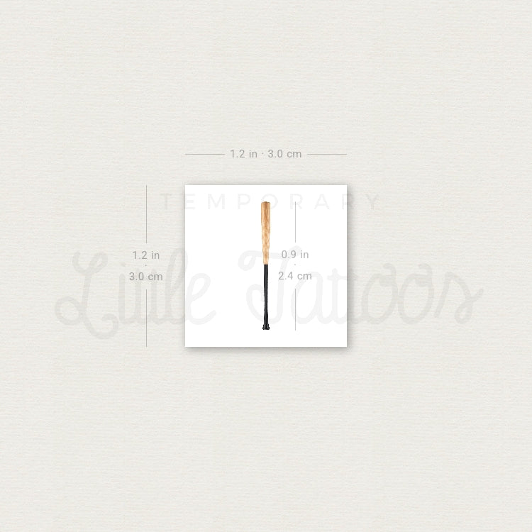 Baseball Bat Temporary Tattoo - Set of 3