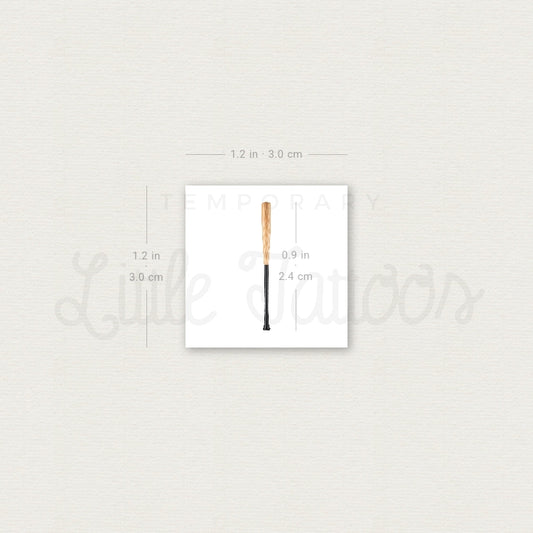 Baseball Bat Temporary Tattoo - Set of 3