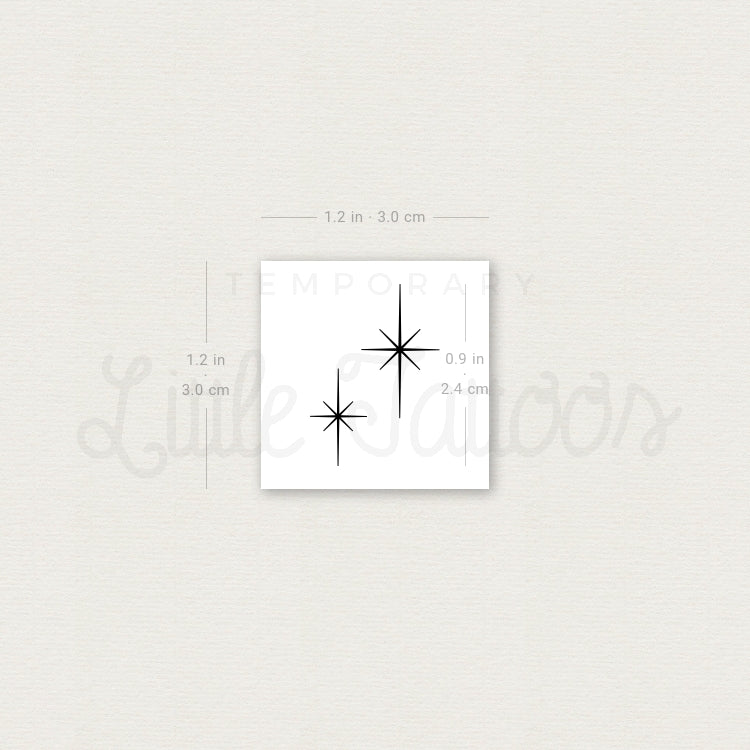 Shining Star Couple Temporary Tattoo - Set of 3