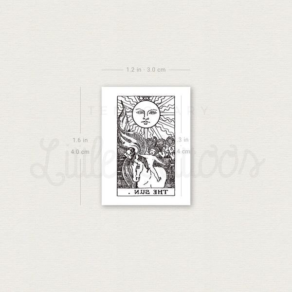 Little The Sun Tarot Card Temporary Tattoo - Set of 3