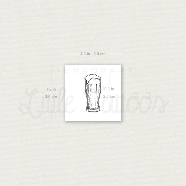 Pint Of Beer Temporary Tattoo - Set of 3