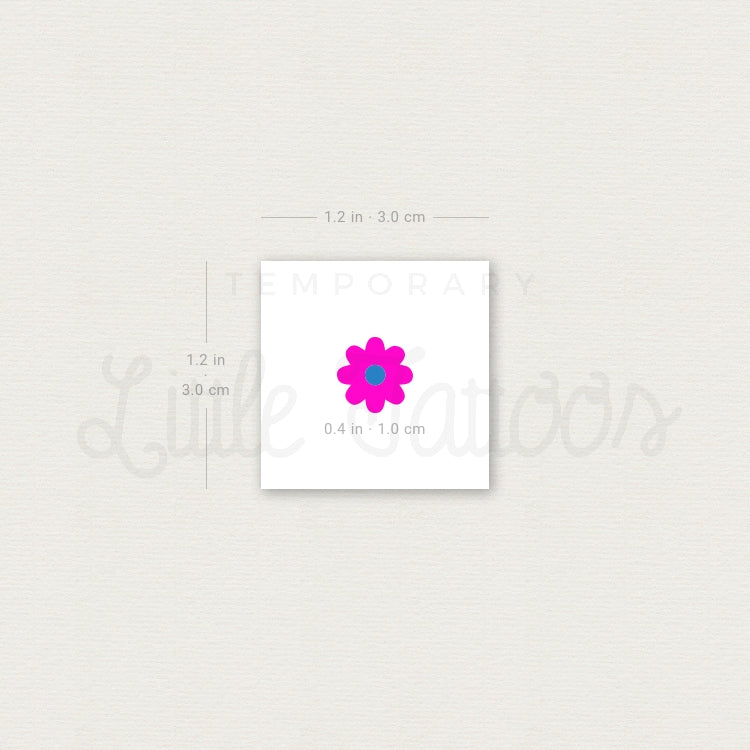 Tatuaje temporal de flor rosa - Juego de 3