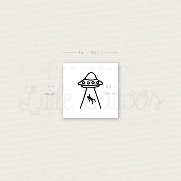 Small Alien Abduction Temporary Tattoo - Set of 3