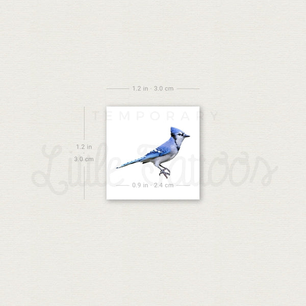 Blue Jay Temporary Tattoo - Set of 3